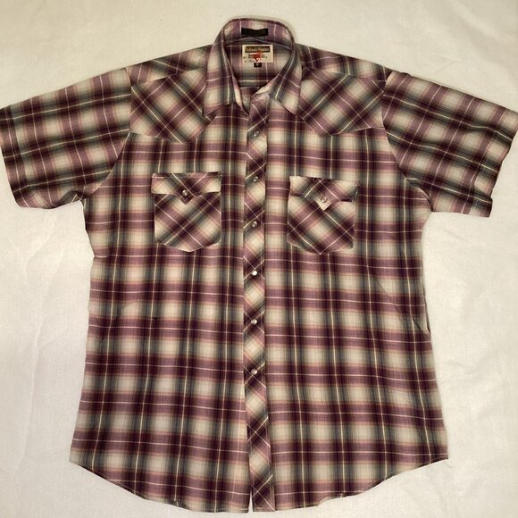 Young Bloods Authentic Western Wear Short Sleeve Shirt Pearl Snaps Size Med - Picture 1 of 3
